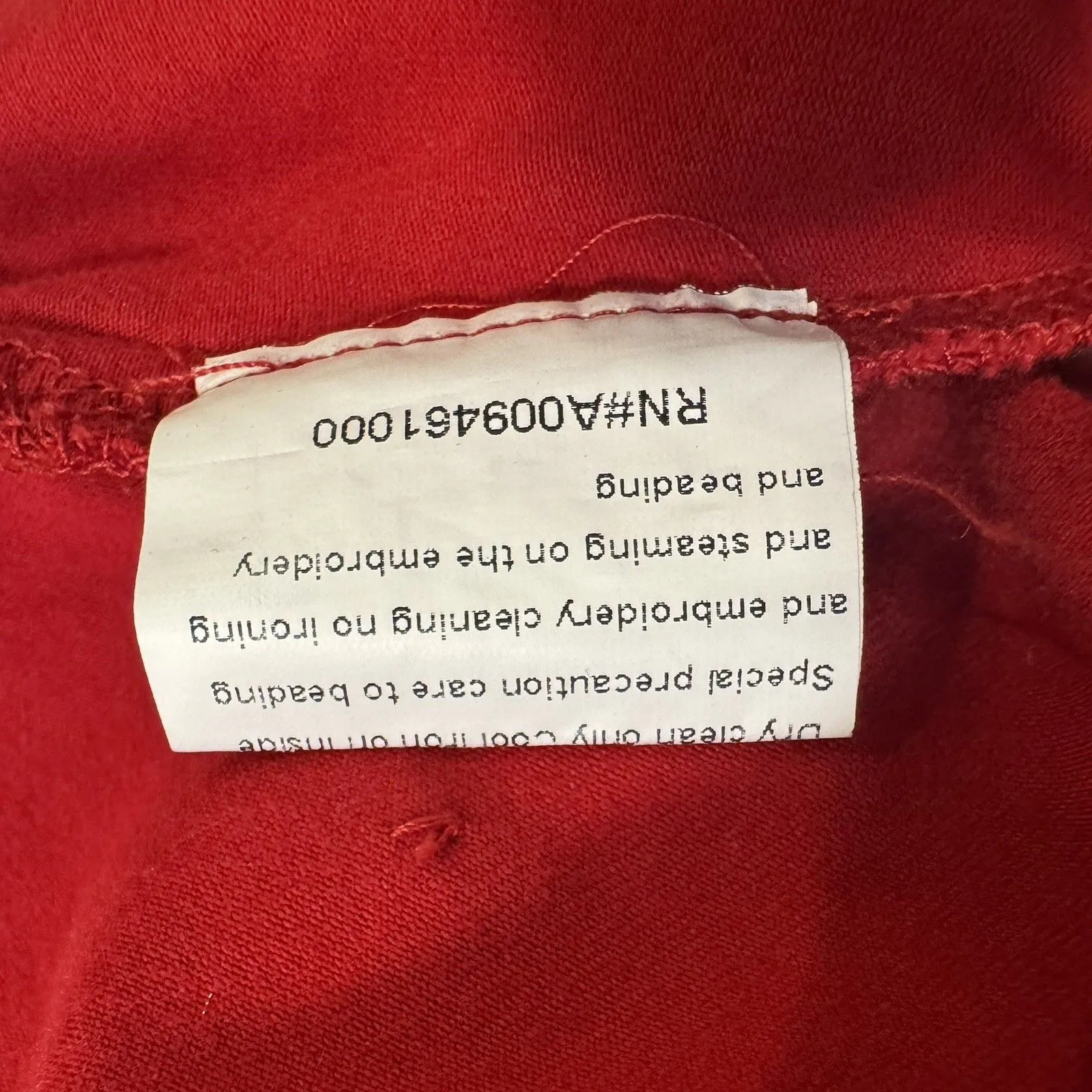 Azi Beaded Sequin Tunic Top Size S Red Y2K Goth Whimsigoth Fairy Grunge Vintage - Image 10