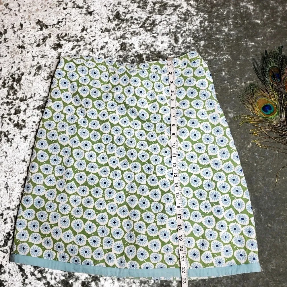 Boden Blue Floral Midi Skirt Green Size 10 - Image 10