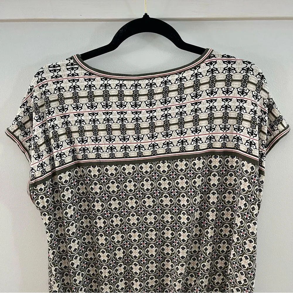 Max Studio Sage and Black Boho Short Sleeve Elastic Waist Size XL - Image 8