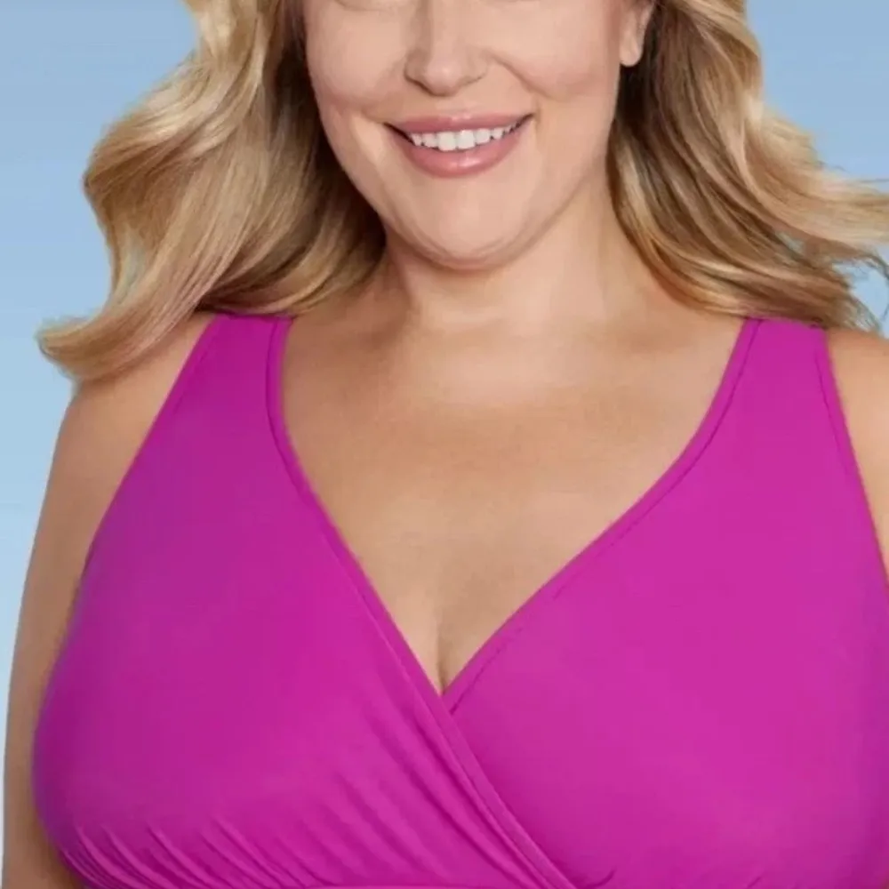 NWT Aqua Green Women's Swimwear in Vibrant Pink/purple size 16 - Image 3