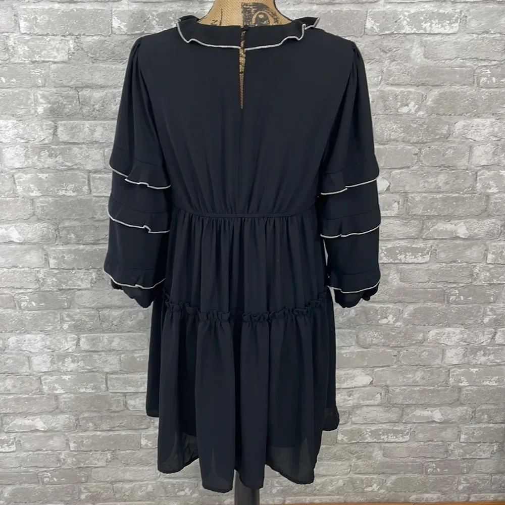 Who What Where Black Ruffle Tiered Dress - Image 3