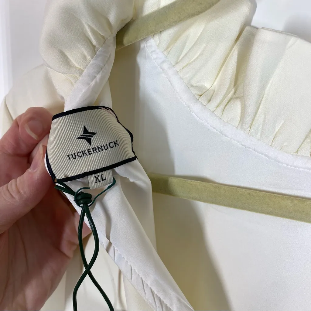 Tuckernuck ivory White Daphne Swing Mini Long Sleeve Dress size xl bridal Easter - Image 4