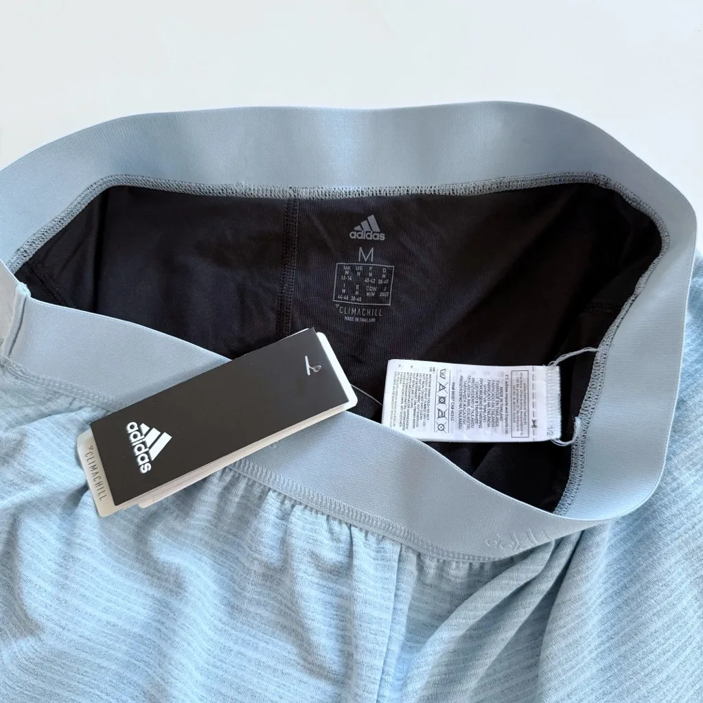 Adidas Aqua Blue Athletic Running 2-in-1 Chill Shorts Med NWT - Image 3