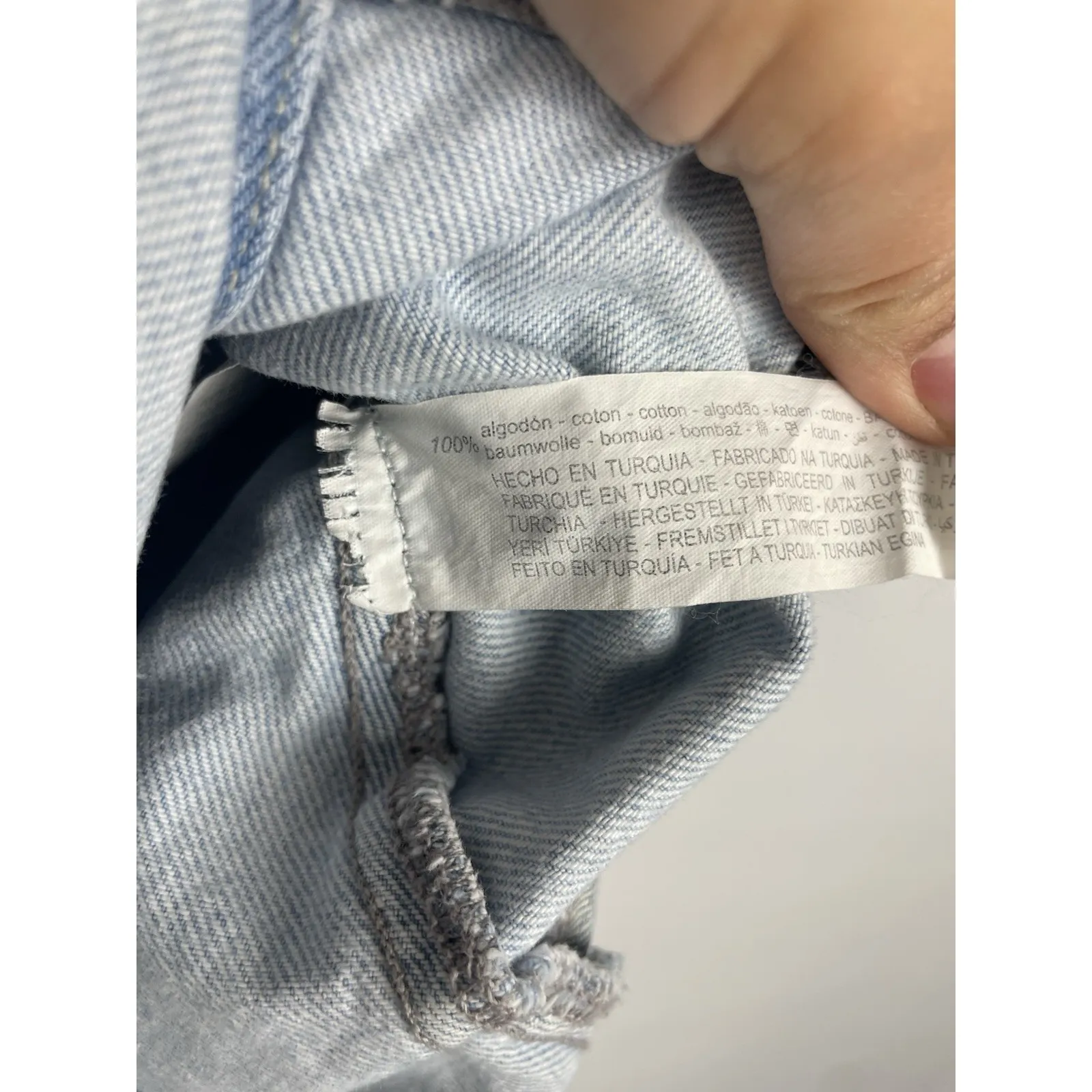 ZARA Blue Patchwork Mini Button‎ Up Blogger Fave Denim Short Sleeve Dress Size M - Image 6