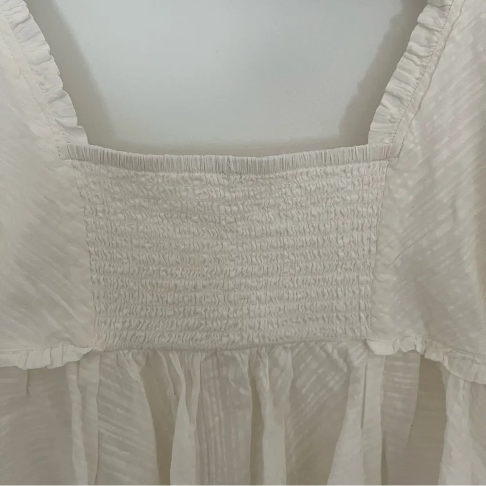 Free People Leave It To Me white Crop Top Blouse Button Boho XL NWOT - Image 9