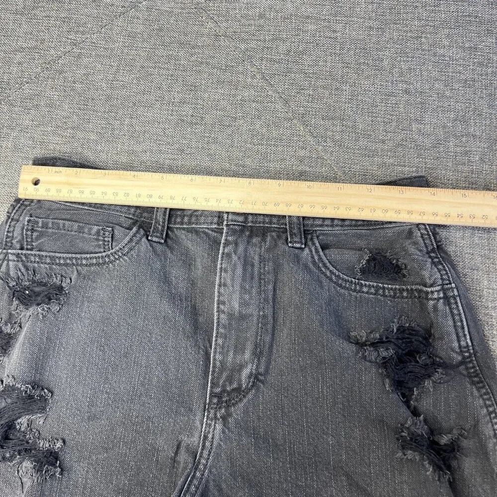 Hollister Jean Shorts 7 Ultra High Rise Vintage Short 4" Black Denim‎ Raw Hem - Image 5