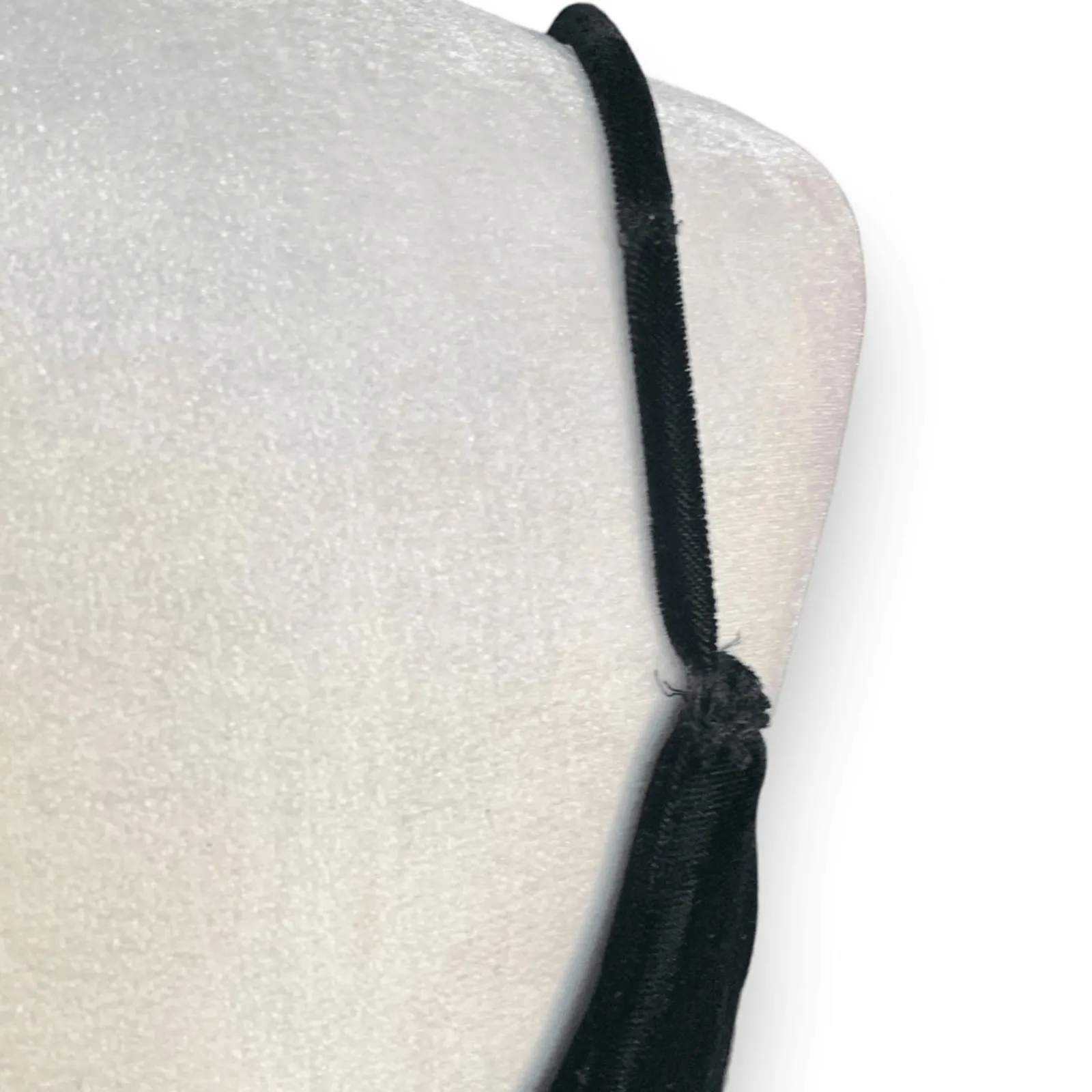 Vintage 90s Velvet Pearl Studded Black Maxi Column Dress Deep Vneck Made In USA Size M - Image 9