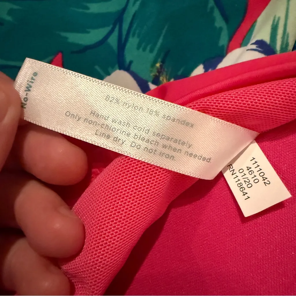 Lane Bryant Cacique Swim‎ No Wire Blouson Tankini Top in Hibiscus Tropics 28 NEW - Image 6