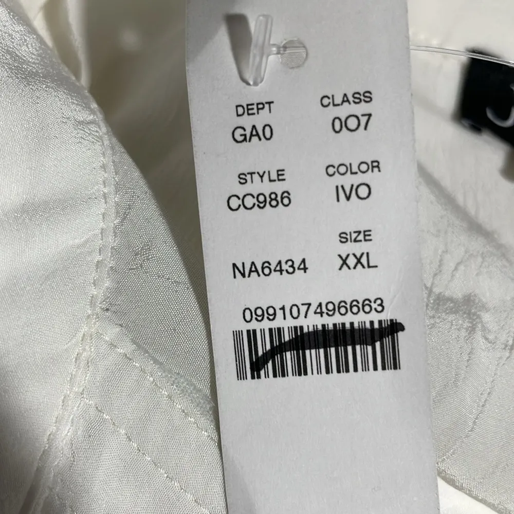 J Crew Bungalow Popover Top In Crepe De Chine Sheer Short Sleeve XXL Ivory NWT - Image 8