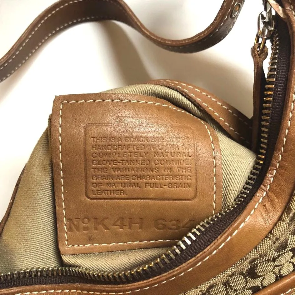 Coach Brown Logo Canvas & Leather Bag - Image 4