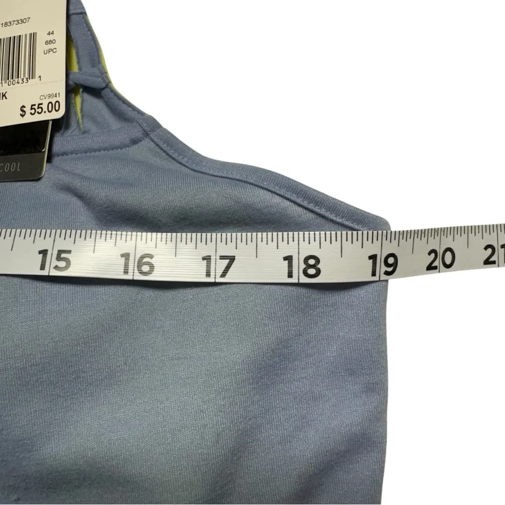 Adidas Athletic UPF 15 Sleeveless Tank Top Blue Padded Shelf Bra Size Large - Image 5