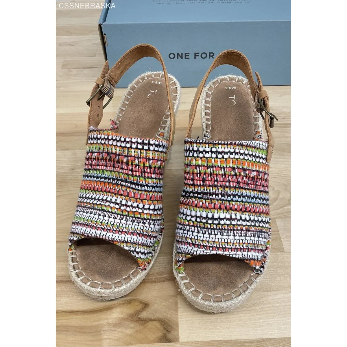 Toms Multicolor Women`s Monica Platform Rope-Wrapped Wedge Woven Size 8.5 - Image 9