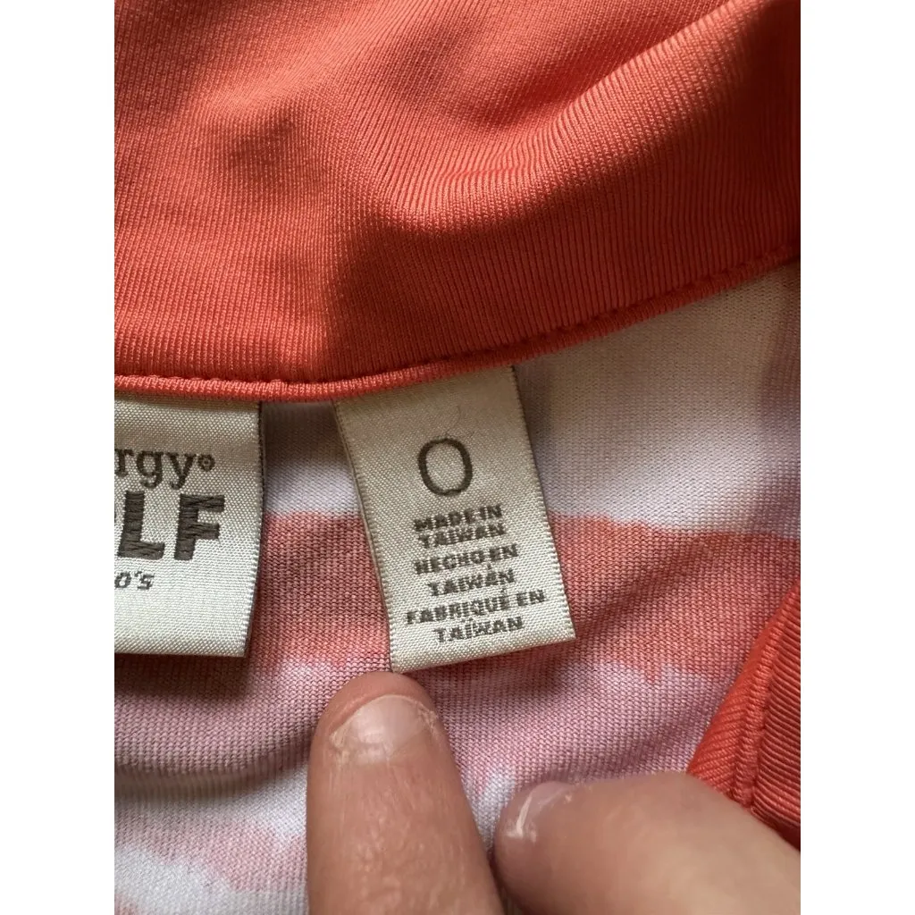 Chicos Zenergy Golf Polo Shirt Women Size 0 Short Sleeve Stretch Buttons Active Orange - Image 6