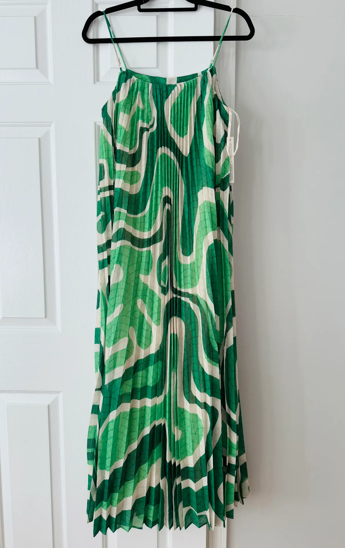 Square Neck Pleated A-Line Maxi Dress, Size M - Image 10