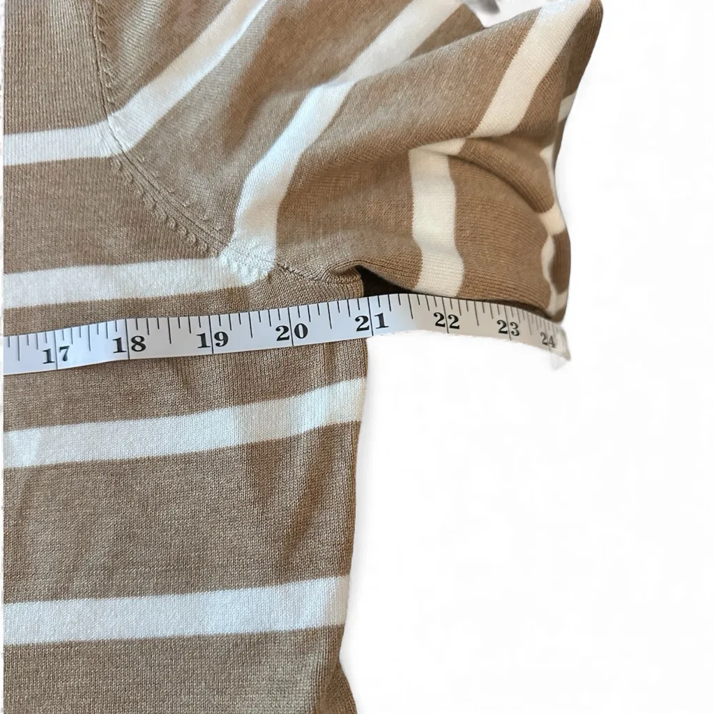 Vince Camuto cream and tan Knit Sweater New With Tags Sz Large - Image 4