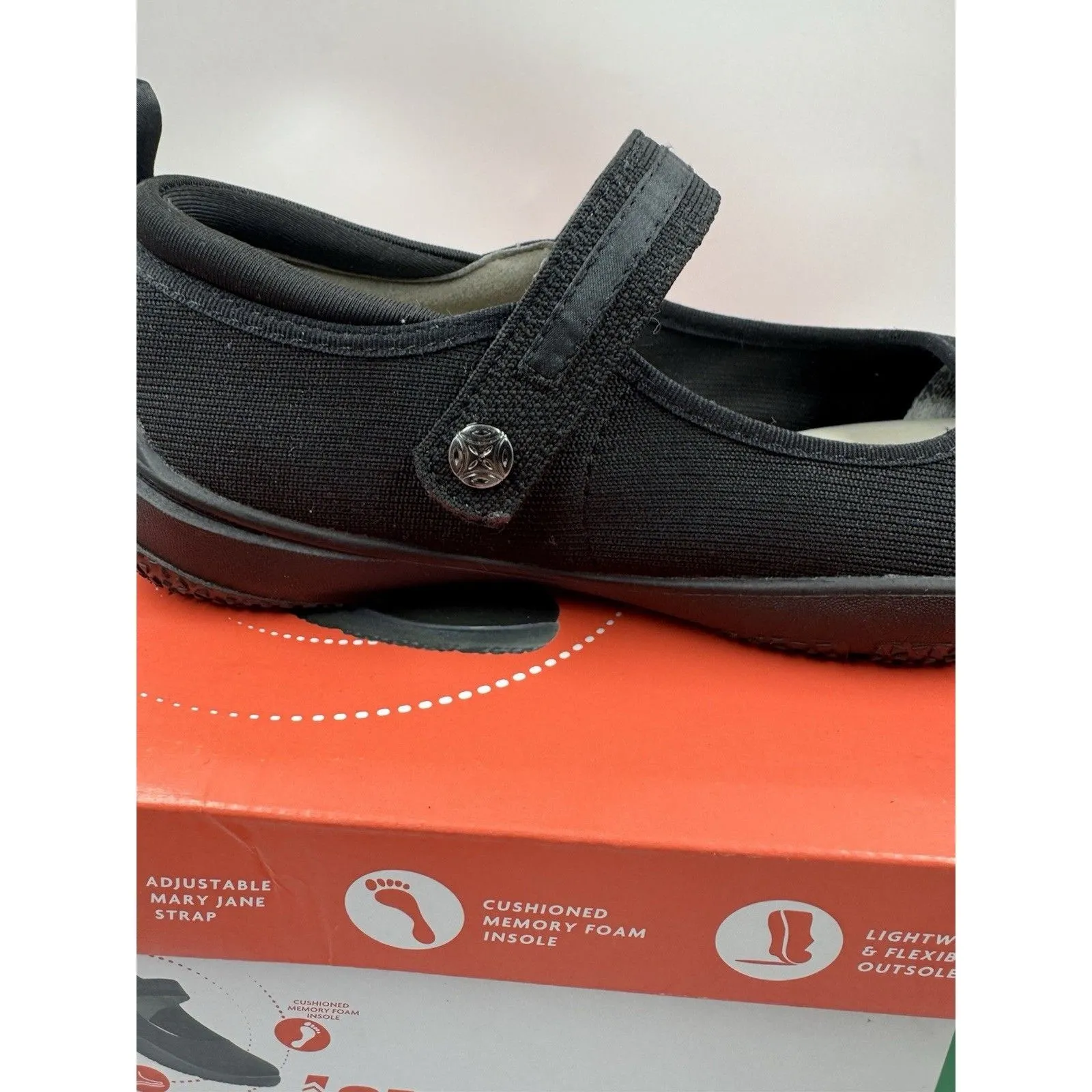 Jsport Womens Shoes Black Mary Jane Memory Foam Contoured Arch Lightweight 7.5 - Image 8