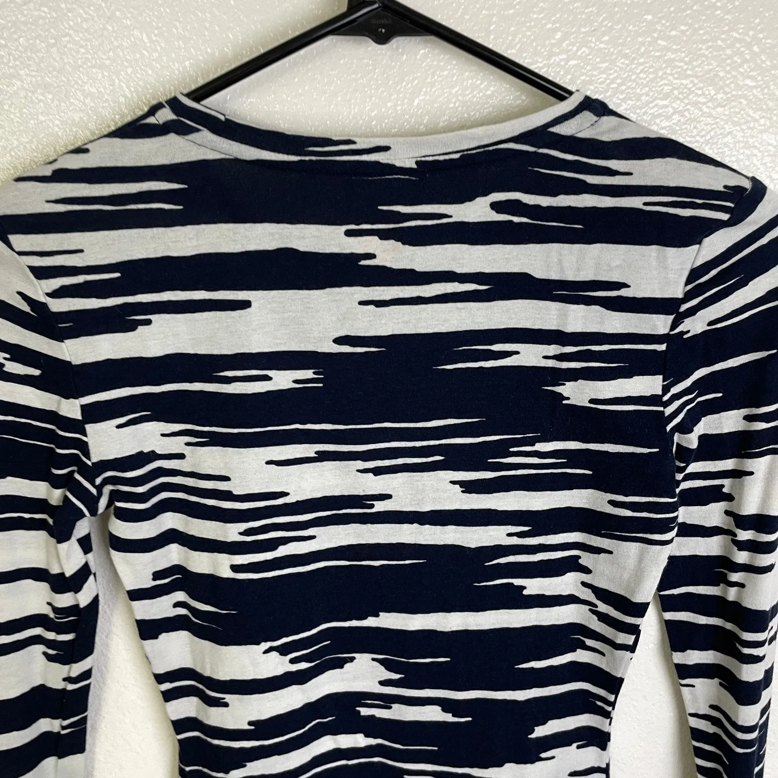 Tory Burch Shirt Womens Extra Small Navy Long Sleeve Jersey Crew Cotton NWOT - Image 6