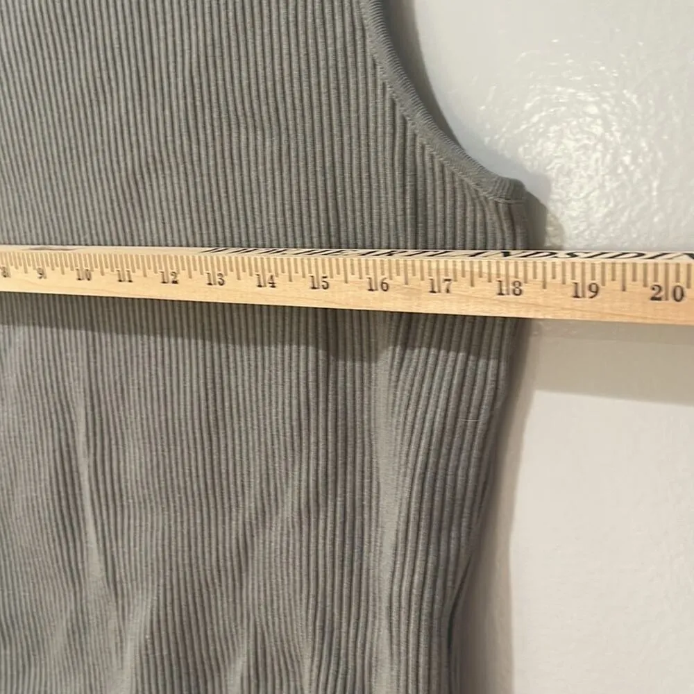 Vince Slvls Mock Neck Ribbed Sweater Size Large Gray - Image 7