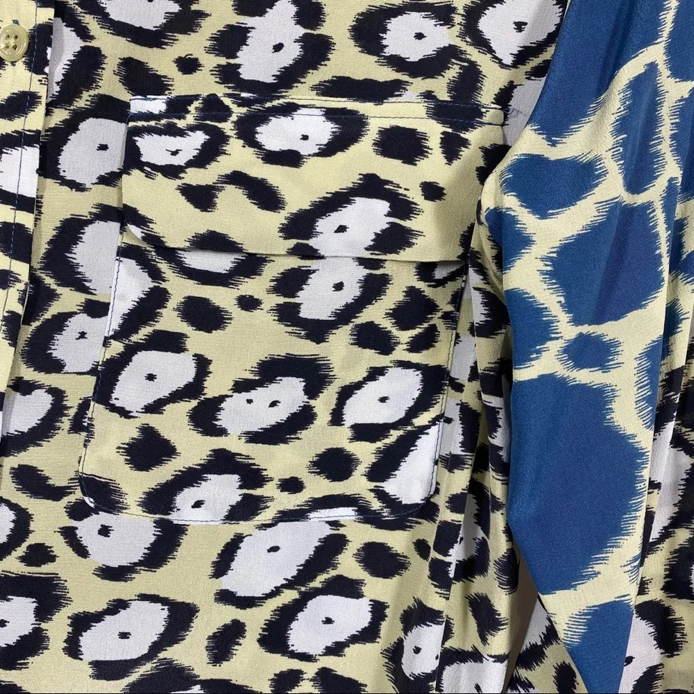 Equipment Femme Cape Town Animal Print Silk Top - Image 10