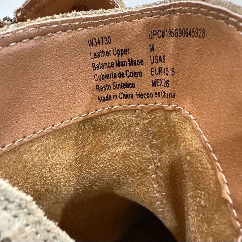 White Mountain Block Heel Suede Ankle Booties Women’s 9 Beachwood Beige Bohemian - Image 8