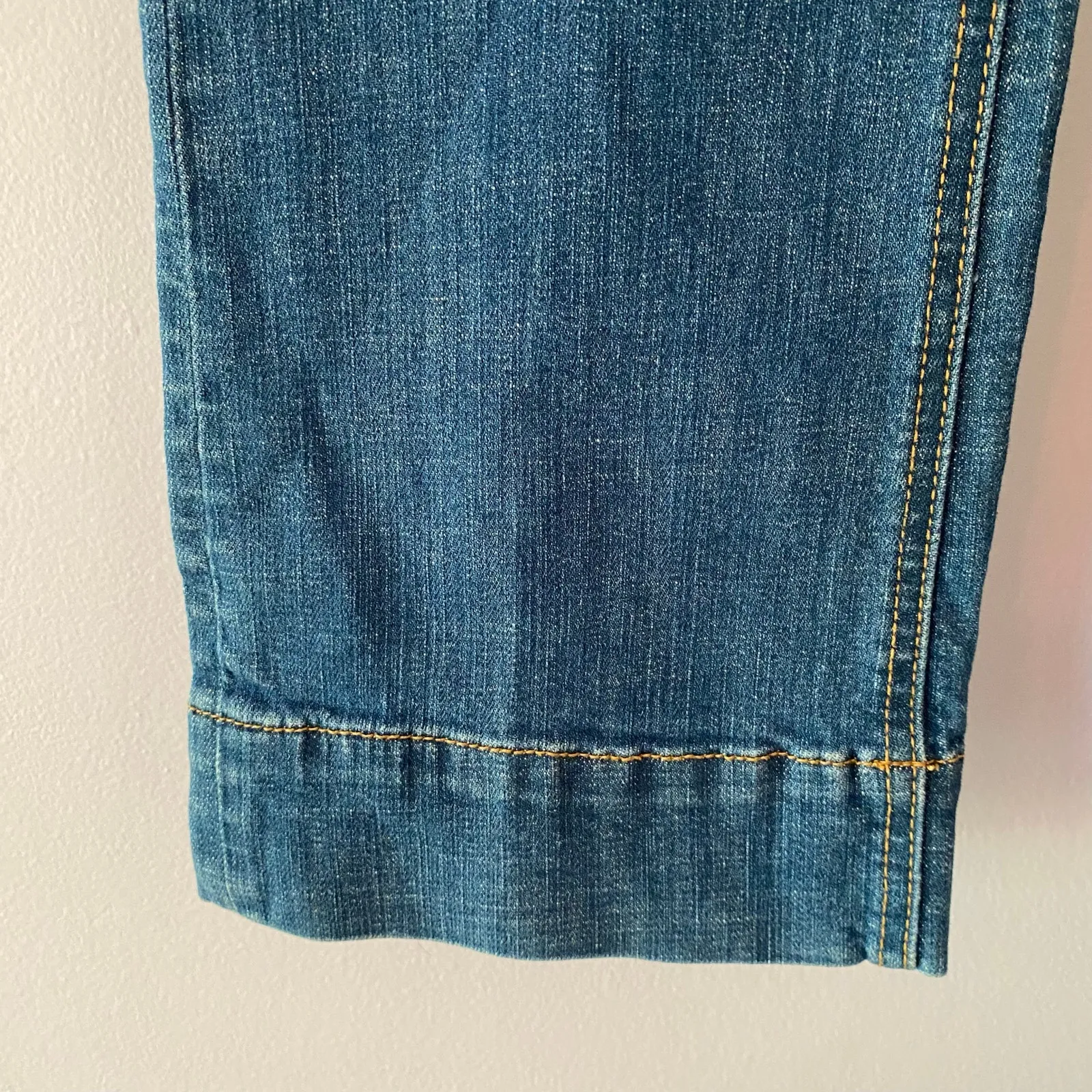 Pilcro Anthropologie Dark Wash Cropped Flare High Rise Jeans Women's size 26 - Image 4