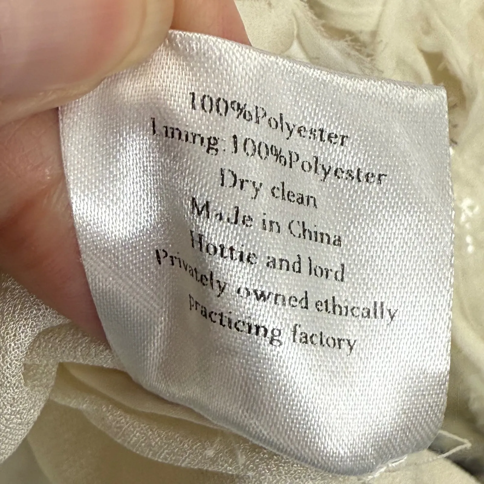 Hottie + Lord Top Women's Long Sleeve Crop Top Beige Black‎ Floral Mesh Sz 0 Tan - Image 8