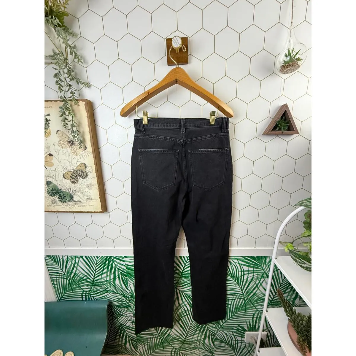 DL1961 Emilie Straight Ultra High Rise Vintage Black Jean - Size - 31" - Image 3