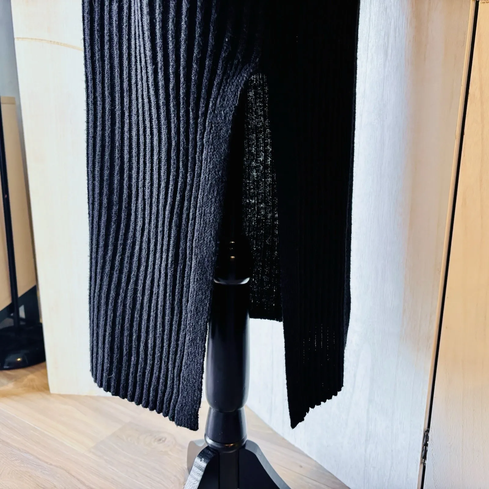 All in Favor Black Ribbed Knit Midi Dress Nordstrom Size Medium New With Tag - Image 5