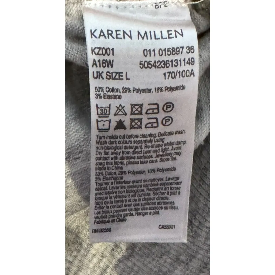 Karen‎ Millen Women's Top Cold Shoulder Heather  Crewneck Long Sleeve Gray Large - Image 7