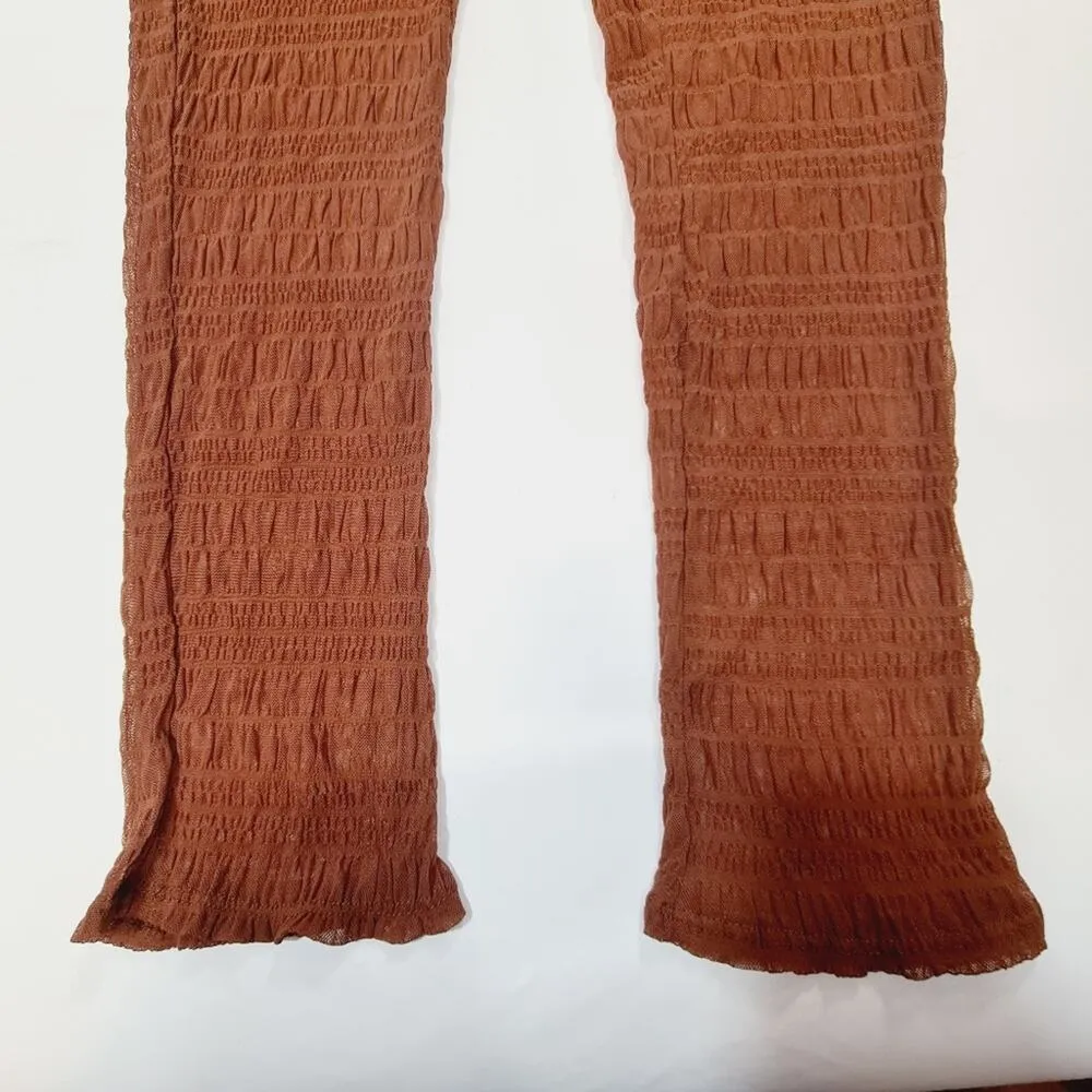 MORE TO COME Maxine Ruched Pant Set in Brown Small - Image 4