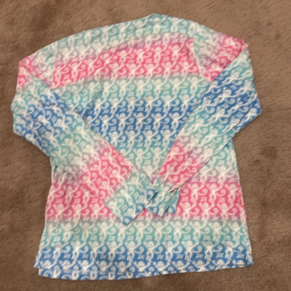 Never Worn Roller Rabbit Blue and Pink Ombré Monkey Henley Pajamas XL - Image 6