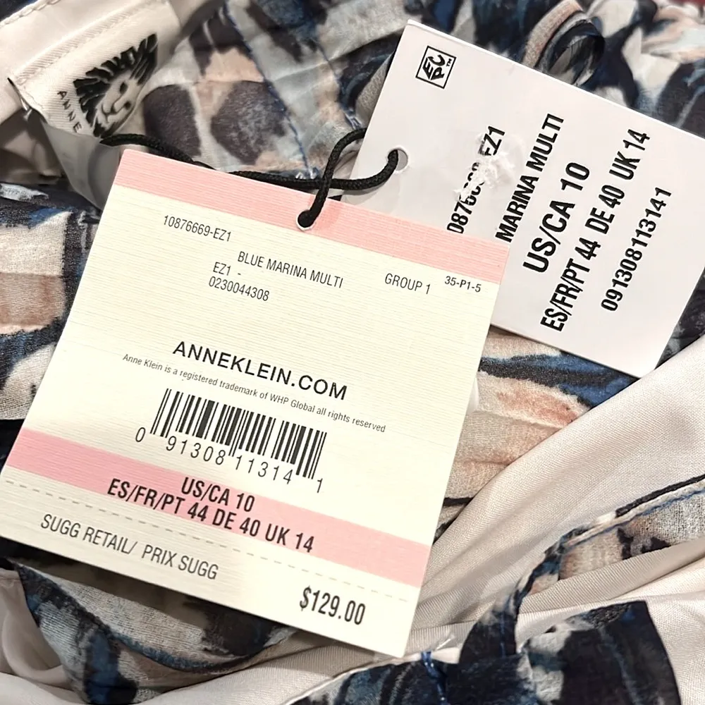 NWT Anne Klein Pleated Midi Halter Dress, Tropical Blue, Size 10 Retail $129 - Image 6