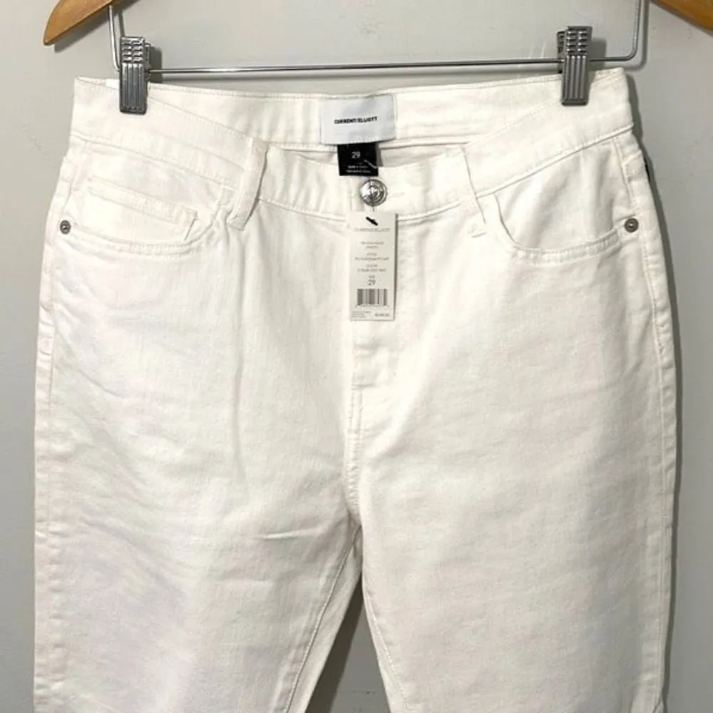 Current Elliot‎ Womens The High Waist Stiletto Distressed Jeans Skinny White 29 - Image 2