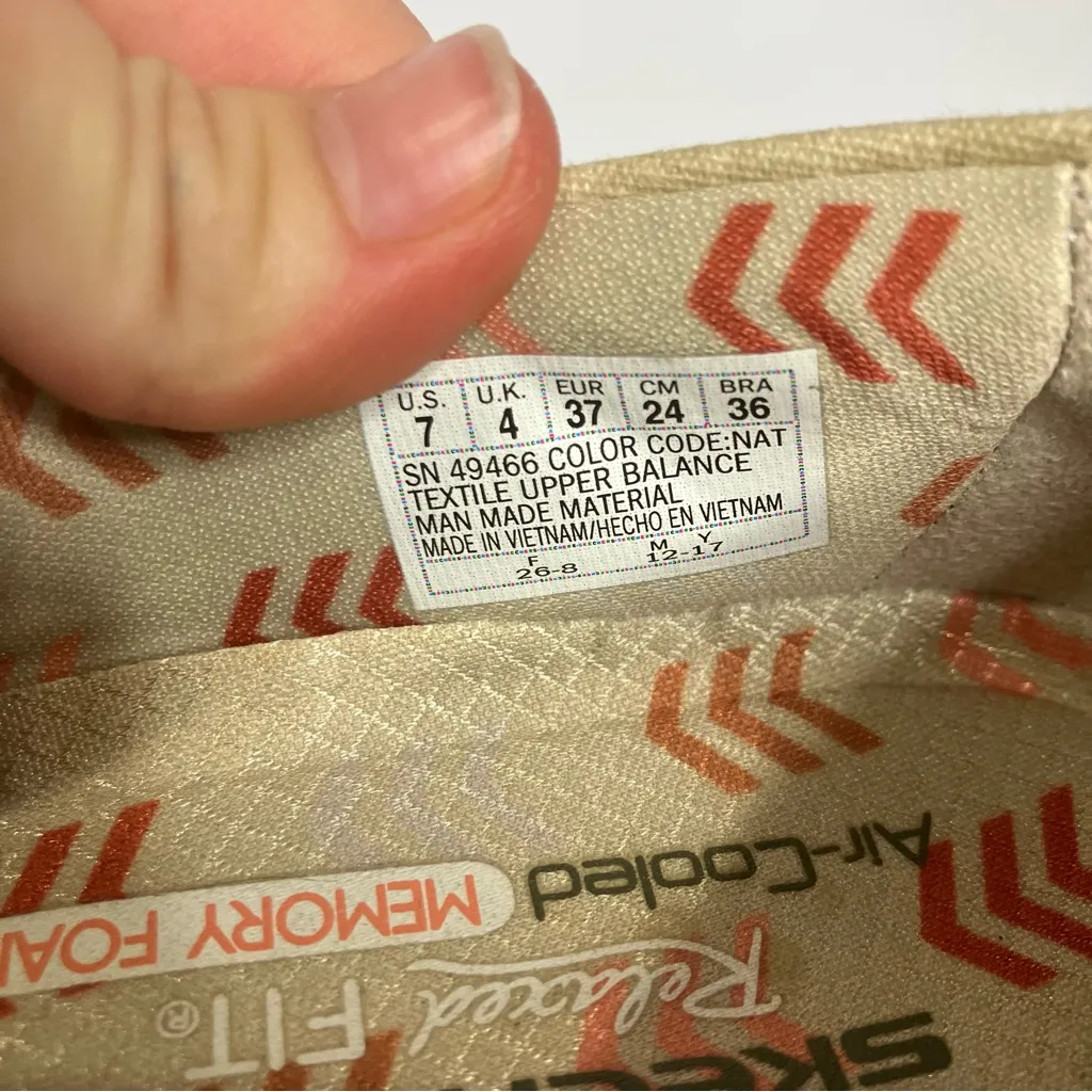 Skechers relaxed fit bikers hyphen slip on shoes tan canvas womens size 7 casual - Image 8