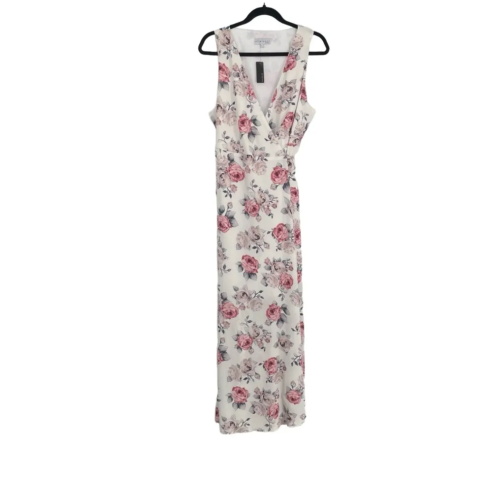 Ellelauri by Liz Rymar Women's Pink Floral Sleeveless Eden Maxi Dress Size Large - Image 2