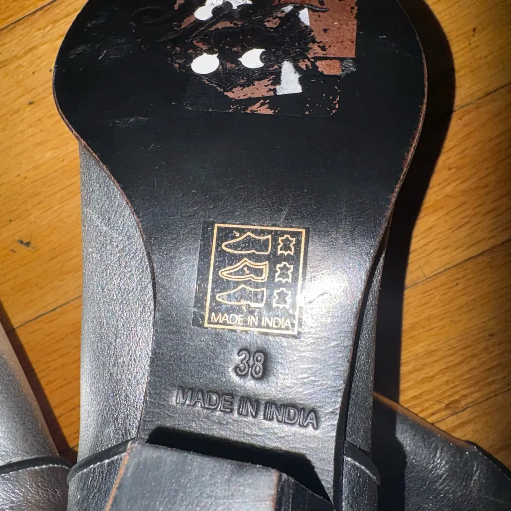 Free People Silver Leather Western Boots Size 8 - Image 5