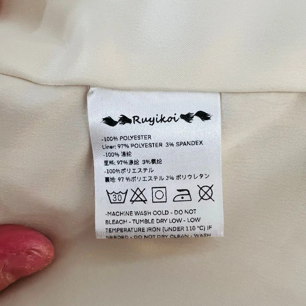 Ruyokoi paw to win satin kimono embroidered jacket size xs / small Pink - Image 9