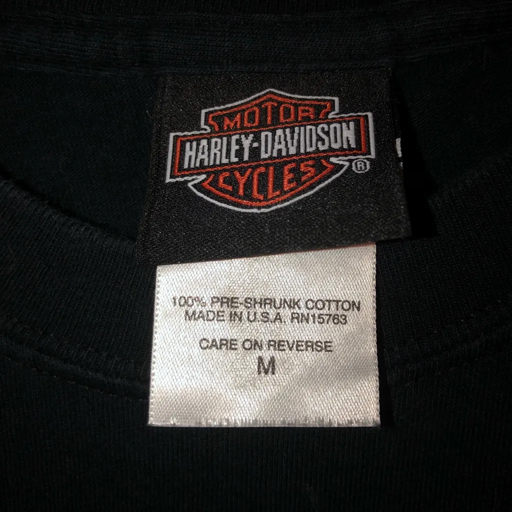 Harley Davidson Indianola, Iowa Unisex Black Casual Graphic Tee Size Medium - Image 3