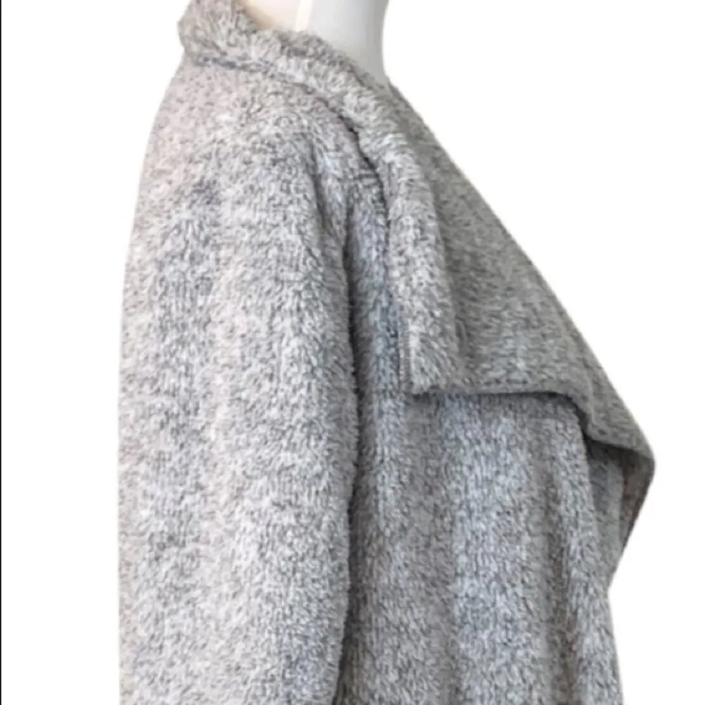 Soft Surroundings Sweater Hugs Gray Fleece Pockets Cardigan Women's Size Small S - Image 8