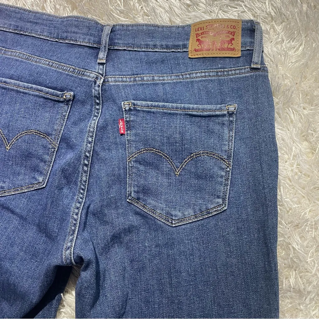 Levi’s Women’s Jeans 721 High Rise Skinny Silver Sequins Tuxedo Striped 31 - Image 11