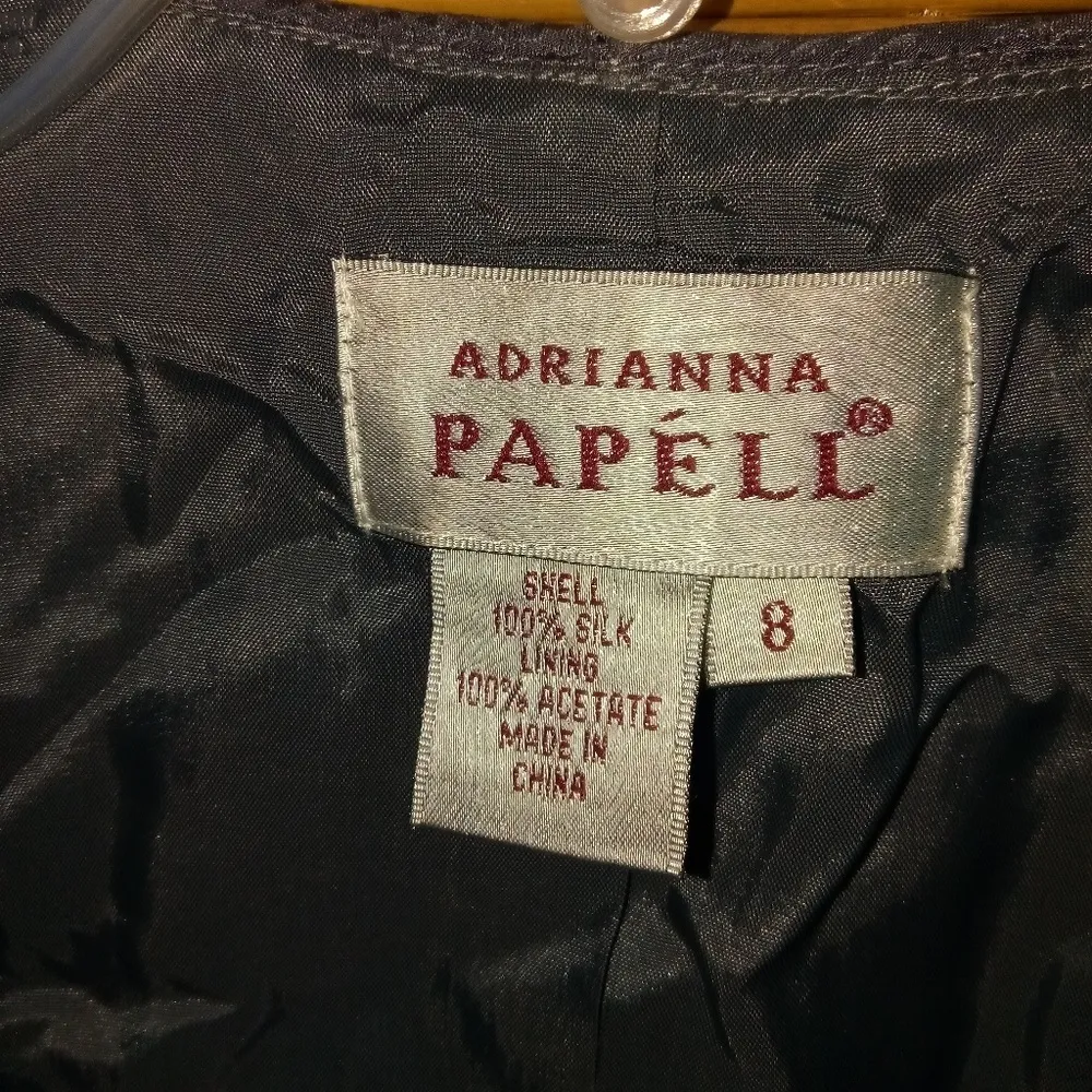 Adrianna Papell 8 Silk Vibrant Elegant Southwestern Waist Jacket - Image 3