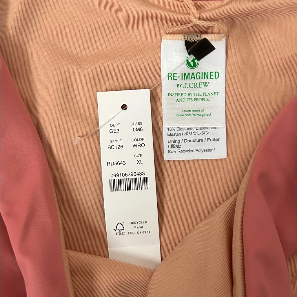 J. Crew high rise cheeky bikini bottom XL warm rose - Image 5