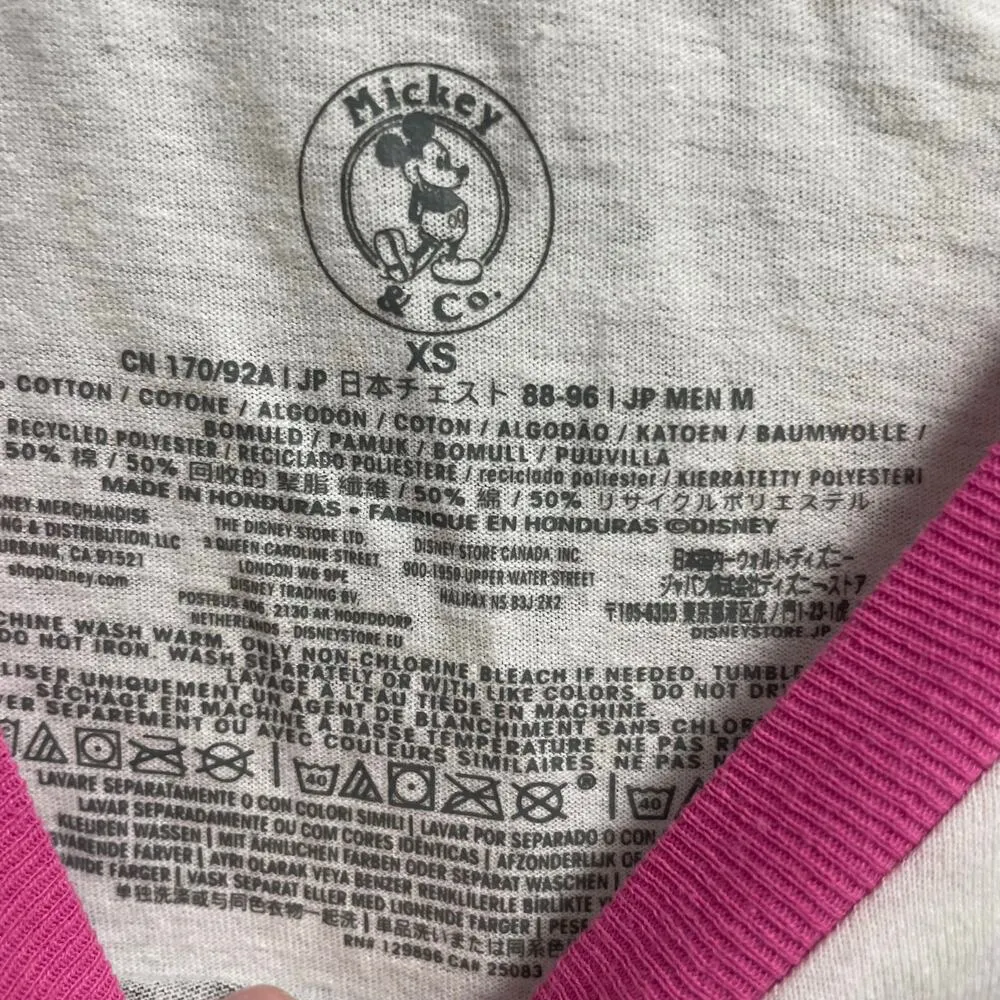 Mickey & Co Retro Style Ringer Tee Size XS Colorful Graphic Disney White - Image 2