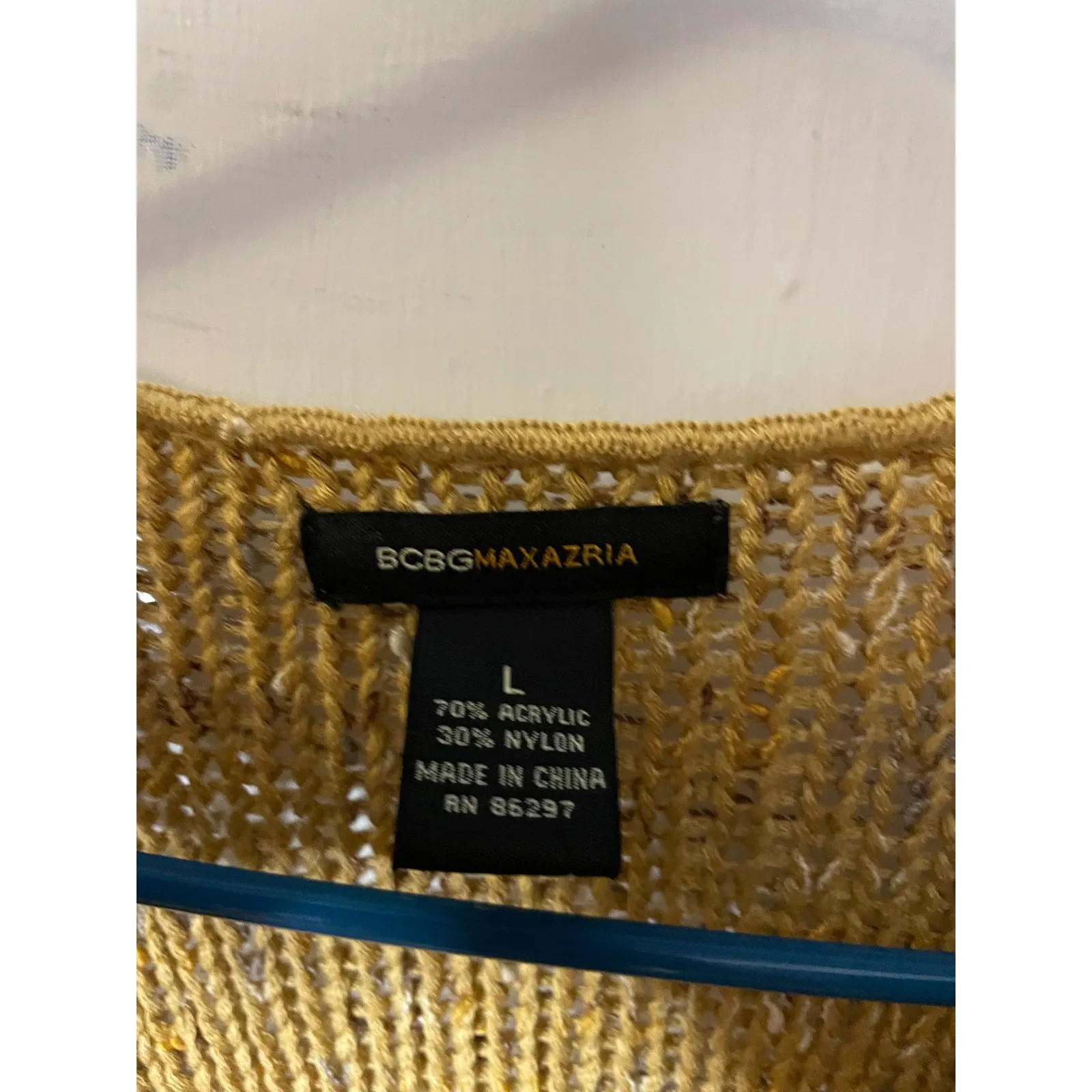 BCBGMAXAZRIA Women's Yellow Knit Cardigan Sweater Button Up Long Sleeve Size L - Image 2