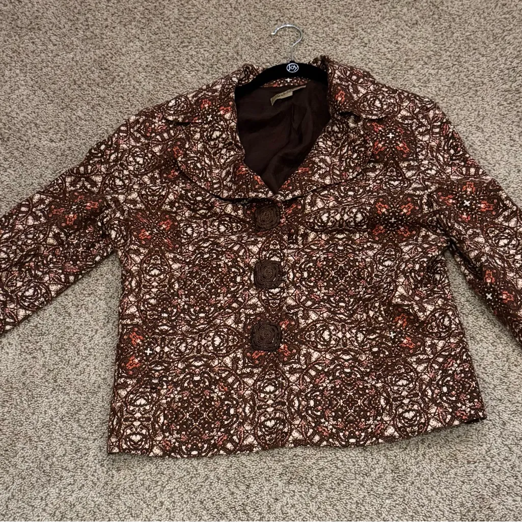 Peck & Peck Weekend Linen Statement Jacket Blazer Boho Chic Workwear Size 14 - Image 7