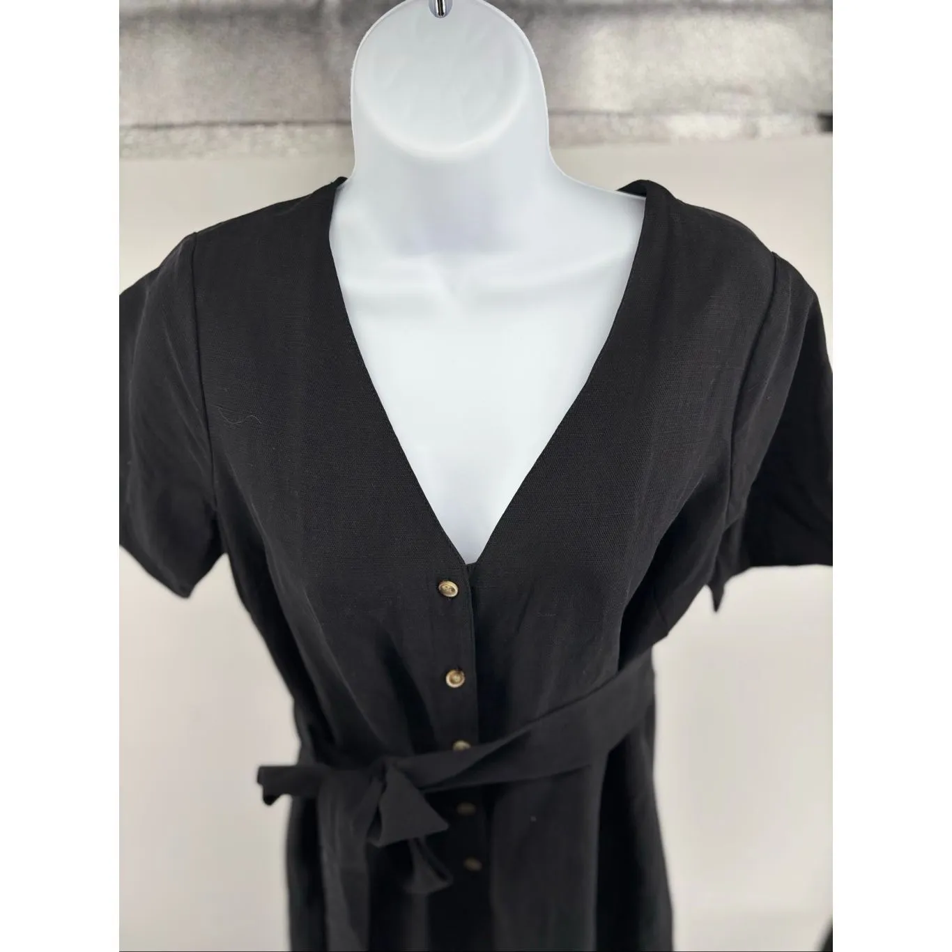 HATCH Collection Jumpsuit Size 0 / XS Womens Noelle Black Tencel Linen - Image 6