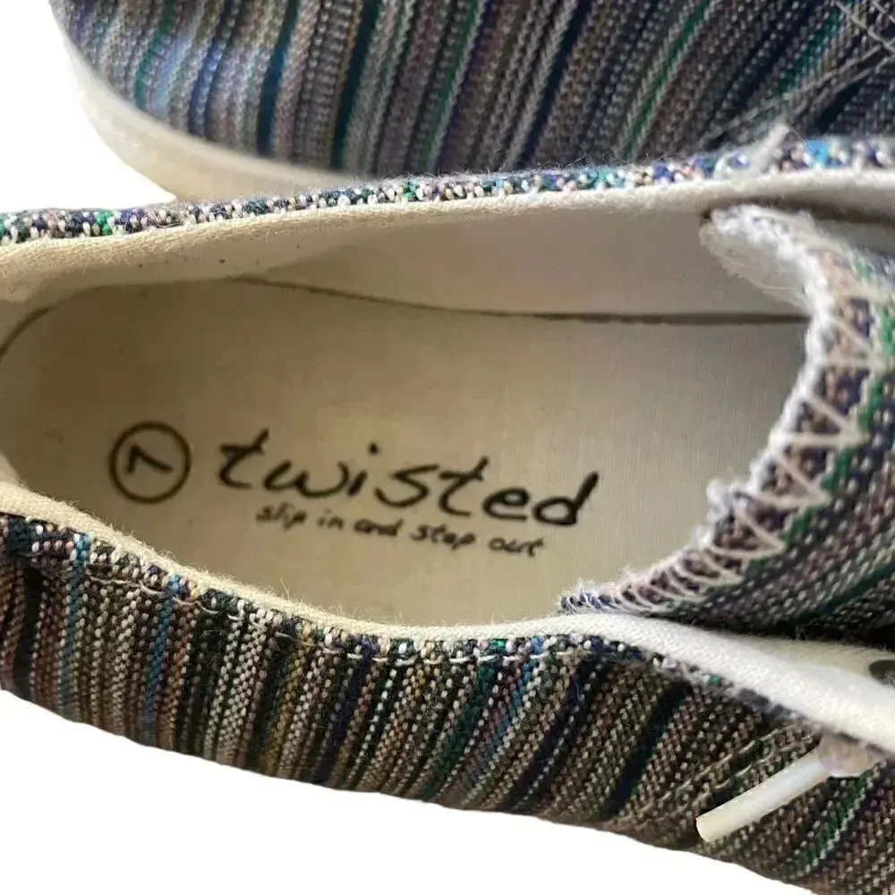 Twisted Slip On Multi Color Womens Sneaker Shoe Sz 7 - Image 4
