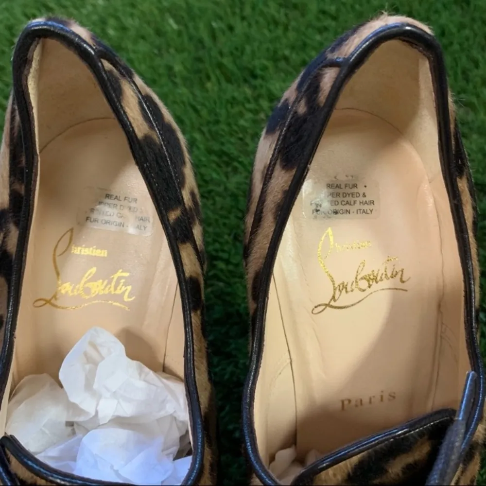 Christian Louboutin Leopard Lady Derby Booties size 39 - Image 5