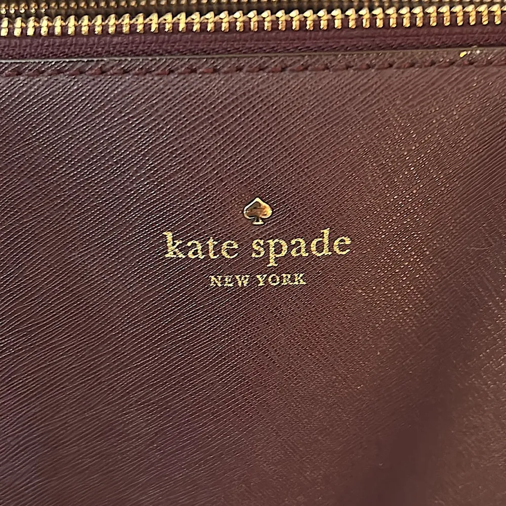 Kate Spade Luxurious Dark Wine Purple Large Leather Tote Bag 🌸🌸 - Image 3
