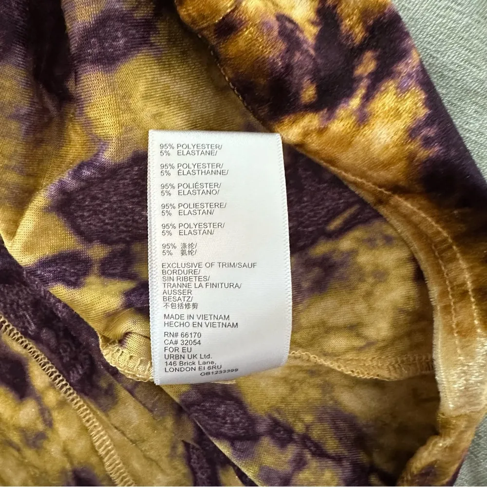 Urban Outfitters Mini Velvet-Feel Purple & Yellow Dress Size Small - Image 6